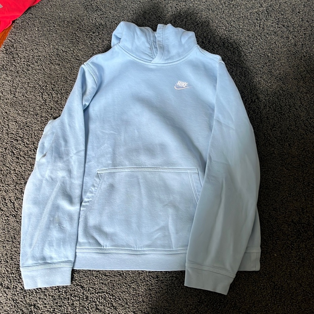 Nike kids baby blue hoodie size XL